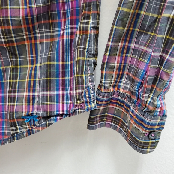 TALBOTS Plaid Button Down Chambray Cuff Size 10 - EUC! - Picture 5 of 11